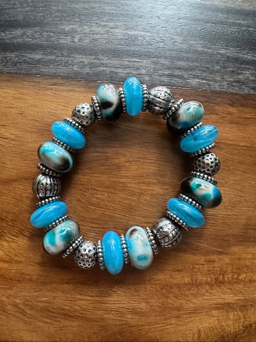 Paparazzi Bracelet Warped Beads in Blue